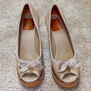 Tory Burch wedge espadrilles - practically new